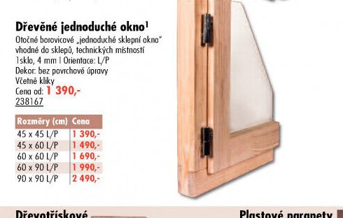 Dřevěné jednoduché okno