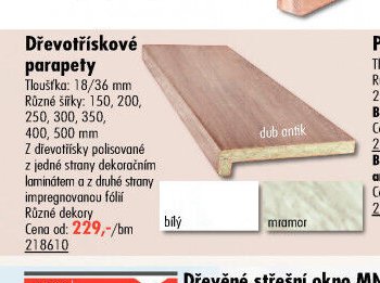 Dřevotřískové parapety
