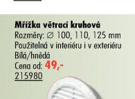 Mřížka větrací kruhová