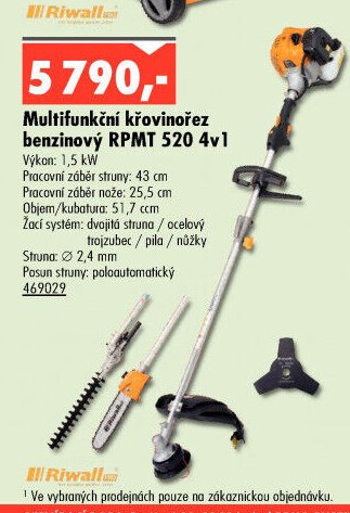 Multifunkční křovinořez benzinový RPMT 520 4v1