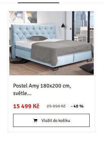 Postel Amy 180x200 cm, světle...