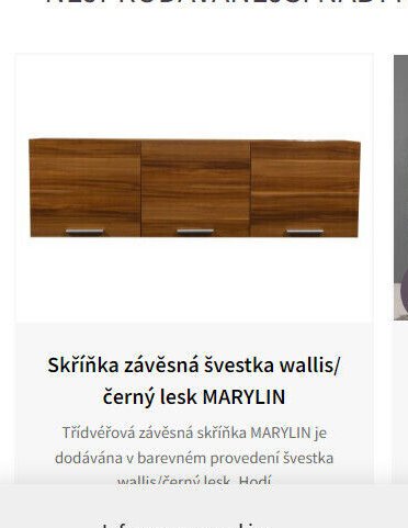 Skříňka závěsná švestka wallis/černý lesk MARYLIN
