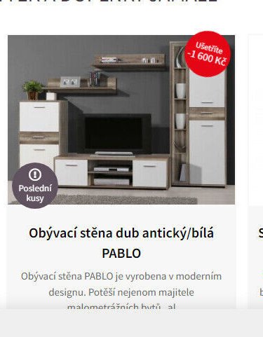 Obývací stěna dub antický/bílá PABLO