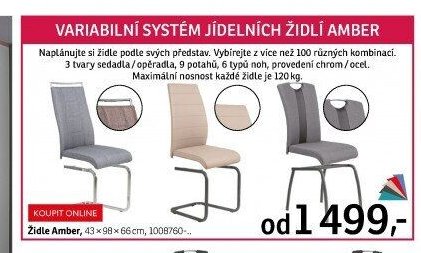 Variabilní systém jídelních židlí Amber