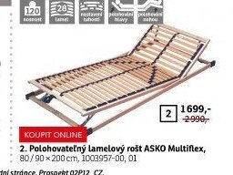Polohovatelný lamelový rošt ASKO Multiflex