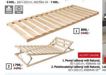Pevný laťkový rošt Natural