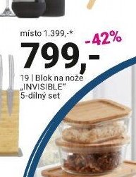 19 | Blok na nože INVISIBLE 5-dílný set