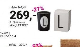 Svíčka ve skle „LETTER“