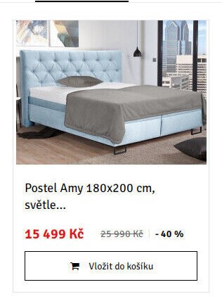 Postel Amy 180x200 cm, světle...