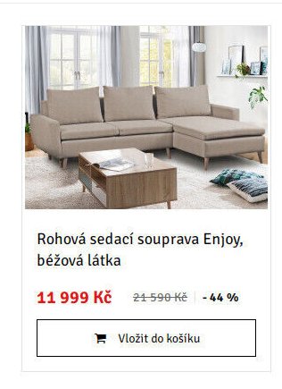 Rohová sedací souprava Enjoy, béžová látka