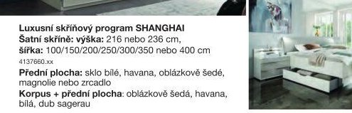Luxusní skříňový program SHANGHAI