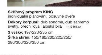 Skříňový program KING