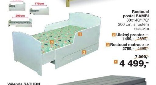 Rostoucí postel BAMBI