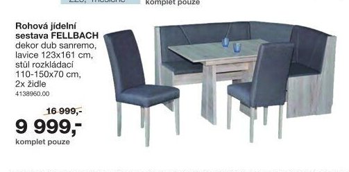 Rohová jídelní sestava FELLBACH