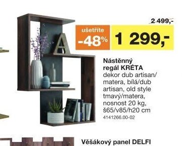 Nástěnný regál KRĚTA