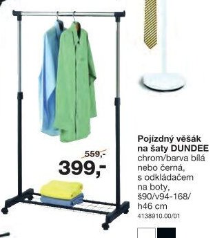 Pojízdný věšák na šaty DUNDEE