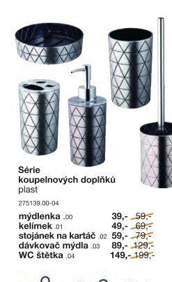 Série koupelnových doplňků plast