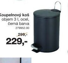 Koupelnový koš kov, černá barva