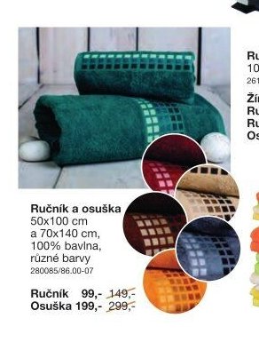Ručník, osuška nebo žínka 100% bavlna