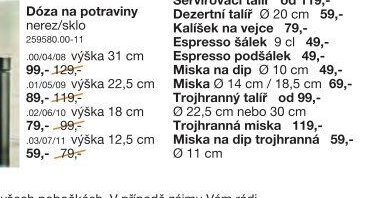 Dóza na potraviny nerez/sklo