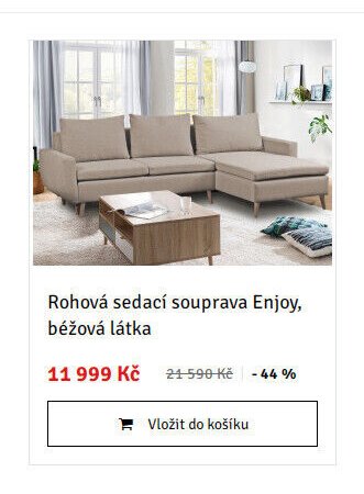 Rohová sedací souprava Enjoy, béžová látka