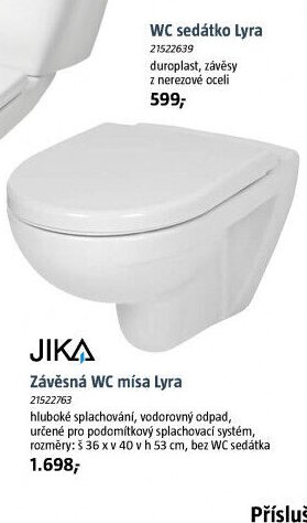 Závěsná WC mísa Lyra