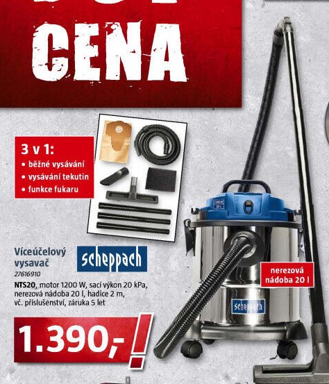 Víceúčelový vysavač Scheppach NTS20