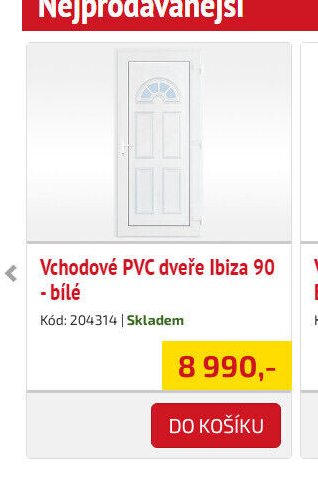 Vchodové PVC dveře Ibiza 90 - bílé