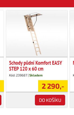 Schody půdní Komfort EASY STEP 120 x 60 cm