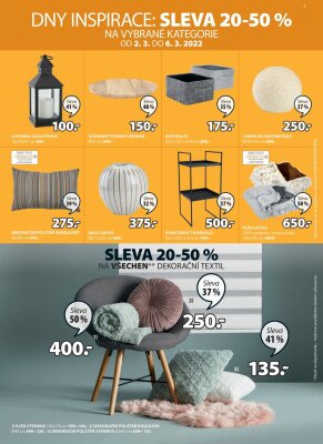 akční leták Jysk 2.3.2022-15.3.2022