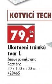 Ukotvení trámků tvar L