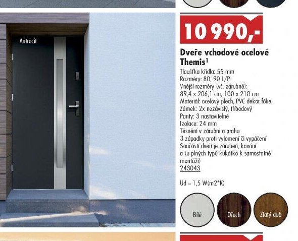 Dveře vchodové ocelové Themis