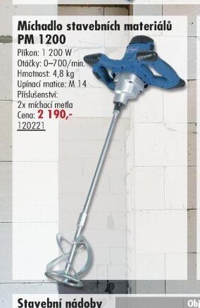 Míchadlo stavebních materiálů PM 1200