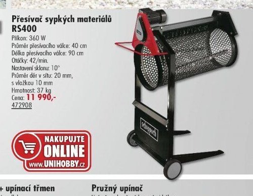 Přesívač sypkých materiálů RS400