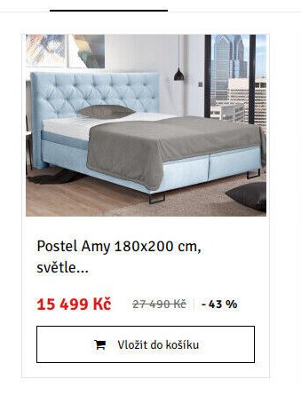 Postel Amy 180x200 cm, světle...