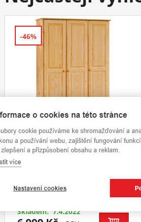 Šatní skříň selská, 3dveřová