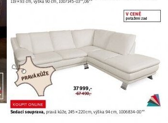 Sedací souprava (pravá kůže)