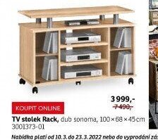 TV stolek Rack, dub sonoma, 100x68x45 cm