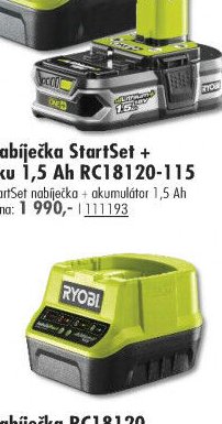 Nabíječka StartSet + aku 1,5 Ah RC18120-115