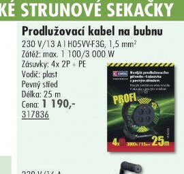 Prodlužovací kabel na bubnu 25m