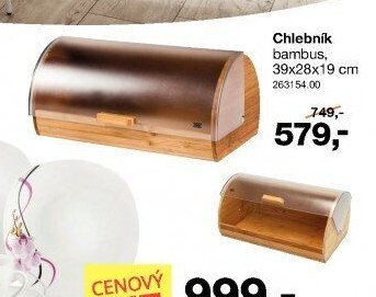 Chlebník bambus, 39x28x19 cm
