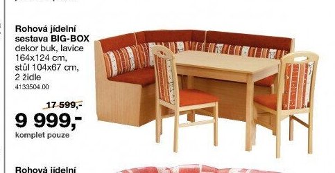 Rohová jídelní sestava BIG-BOX