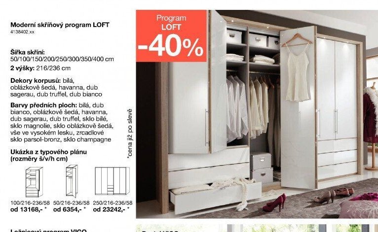 Moderní skříňový program LOFT