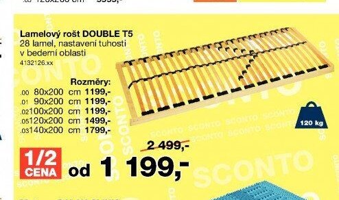 Lamelový rošt DOUBLE T5