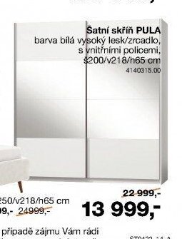 Šatní skříň PULA