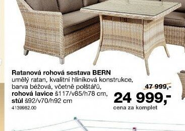 Ratanová rohová sestava BERN