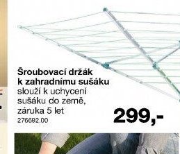 Šroubovací držák k zahradnímu sušáku