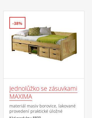 Jednolůžko se zásuvkami MAXIMA