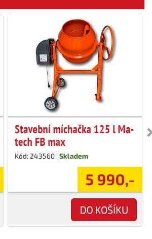 Stavební míchačka 125 l Matech FB max
