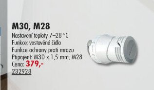 Termostatická hlavice M30, M28